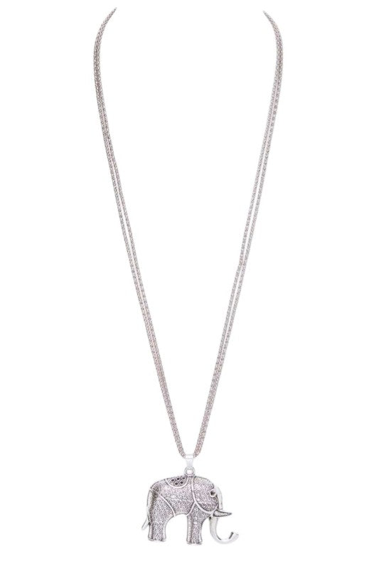 Vintage Elephant Pendant Necklace