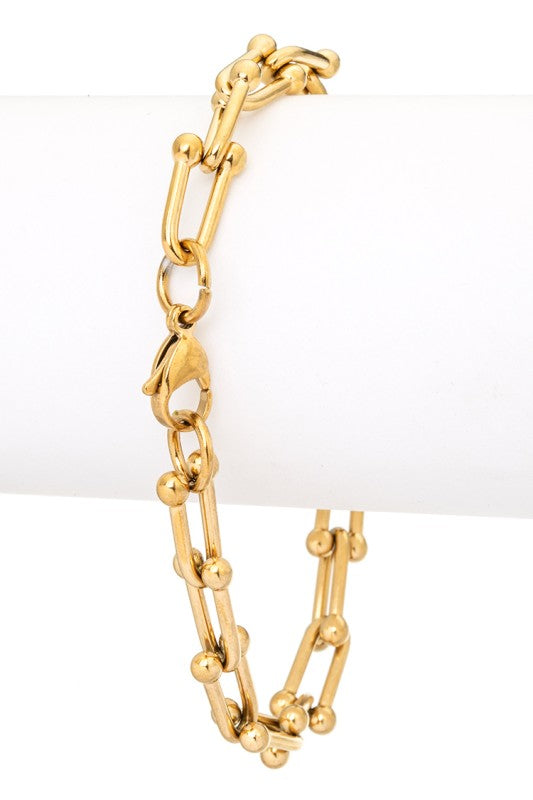 Stainless Steel Paperclip Chain Link Bracelet