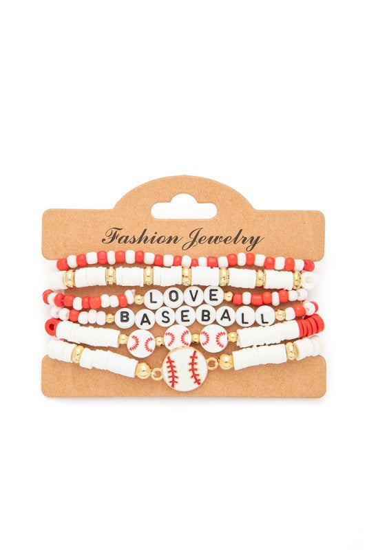 Love Baseball Bracelet Set