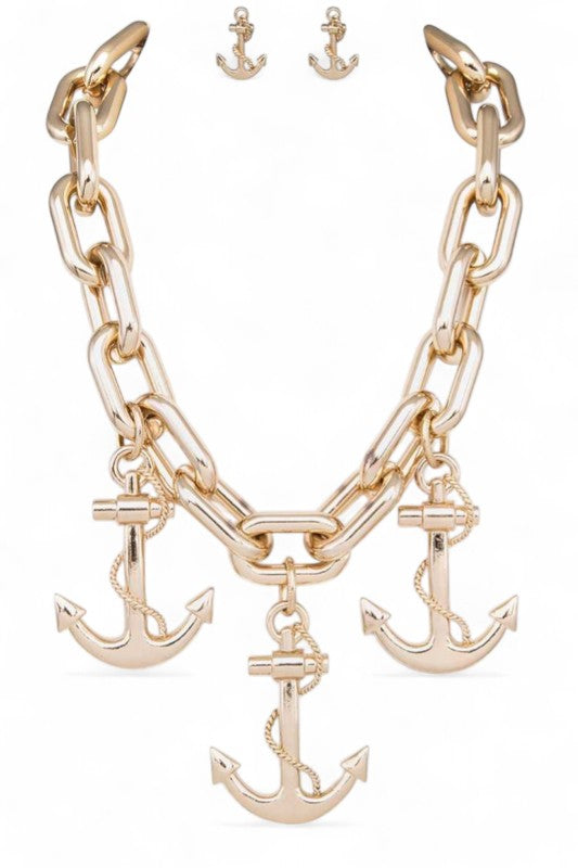 Iconic Anchor Drop Statement Necklace Set