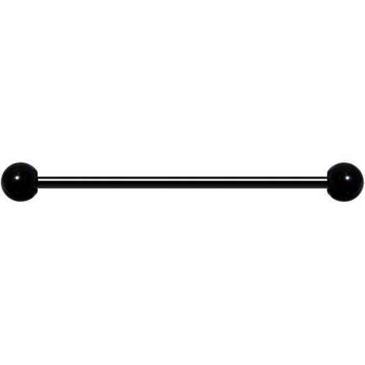 14G Black Plated Titanium Industrial Barbell Earring