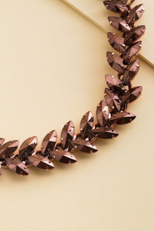 Metallic Laurel Leaf Necklace