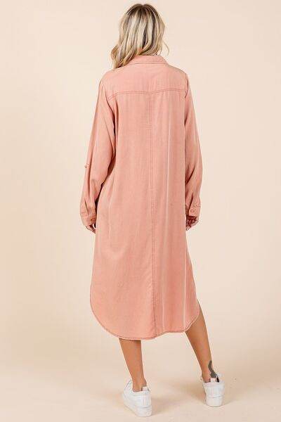 Mittoshop Button Down Long Sleeve Shirt Dress