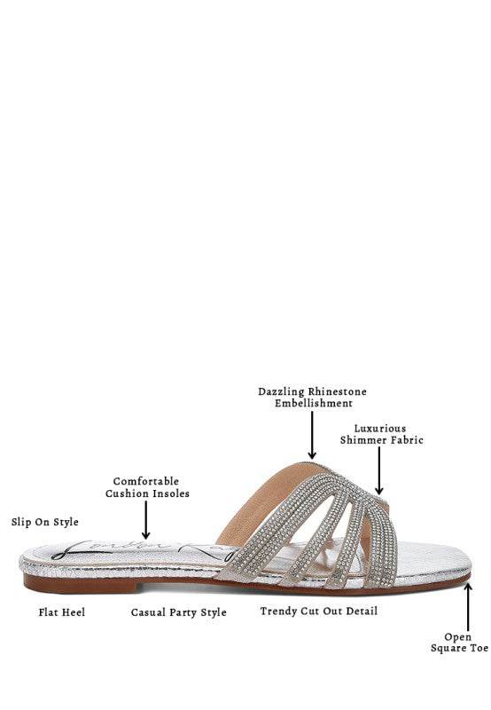Dindy Rhinestone Cut Out Flats