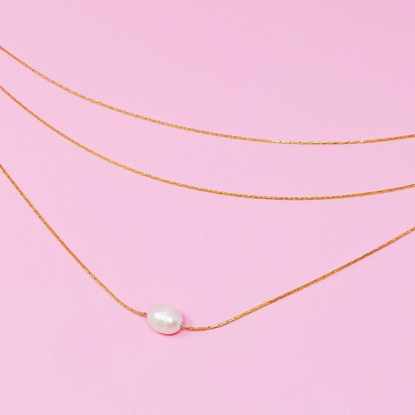Layered Freshwater Pearl Pendant Necklace