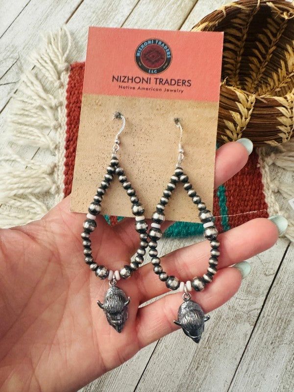 Navajo Queen Pink Conch & Sterling Silver Pearl Bu