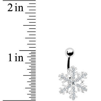Crystalline Gem Snowflake Belly Ring