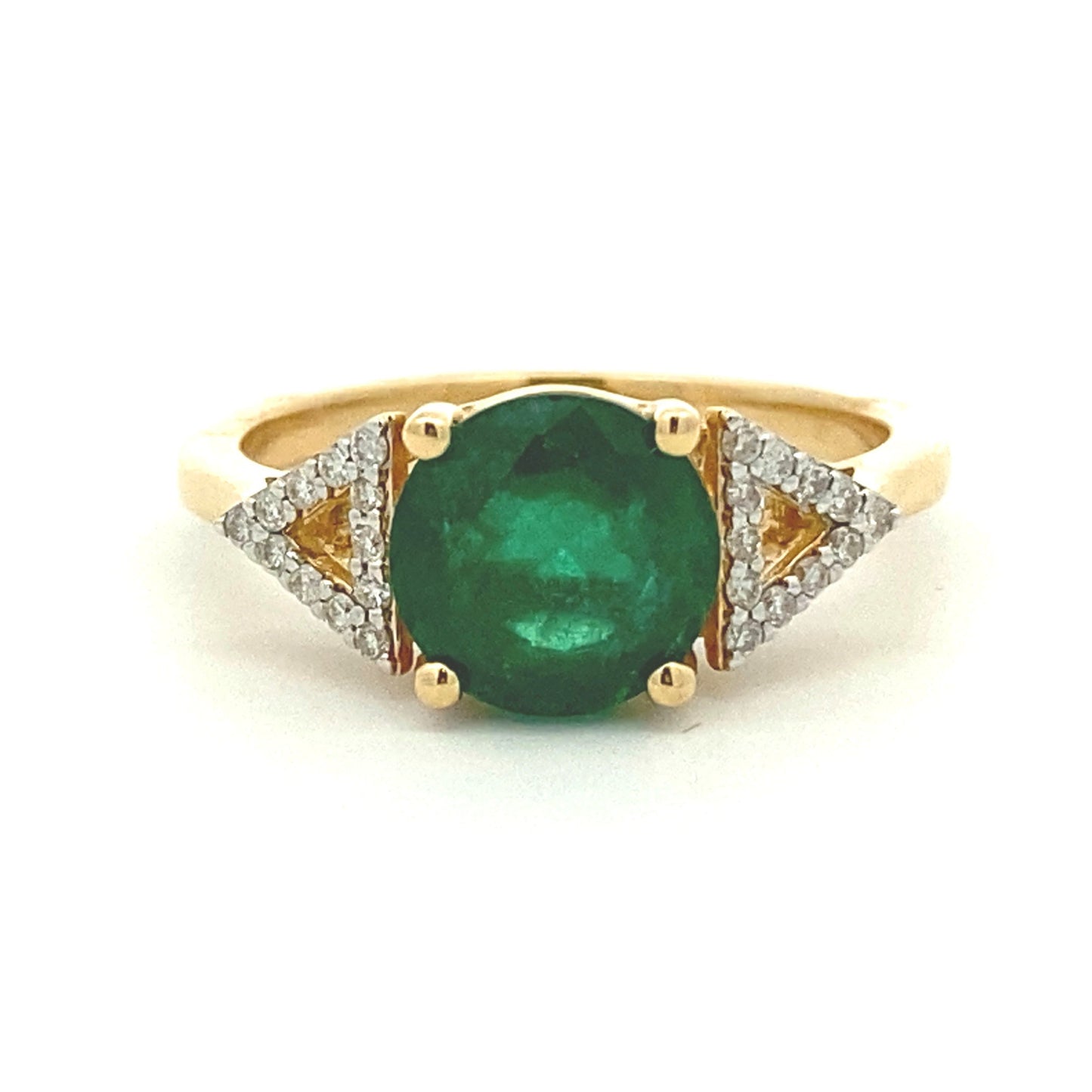 2.12ct Emerald Diamond Ring 14KT Yellow Gold