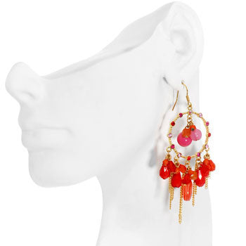 Captivating Coral Chandelier Earrings