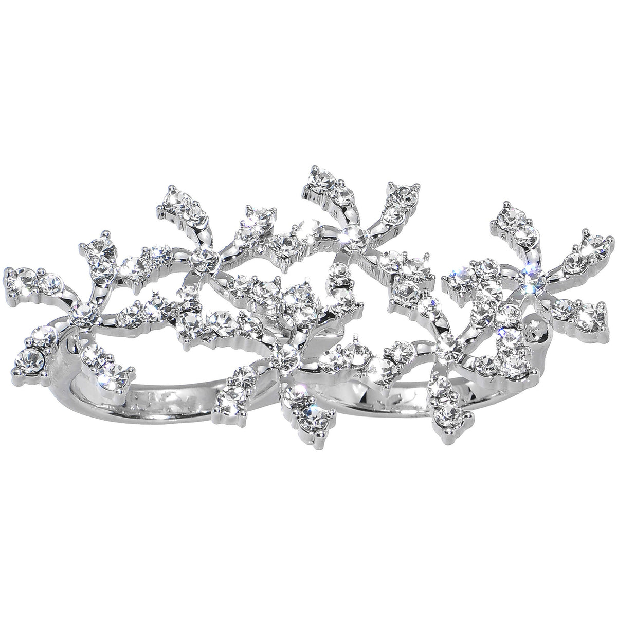Crystalline Star Spangled Double Finger Ring