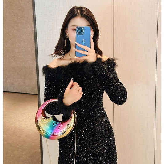 Party Decoration Evening Bag Evening Purse Clutch Purse Acrylic Dinner Bag Casual Versatile Chain Bag