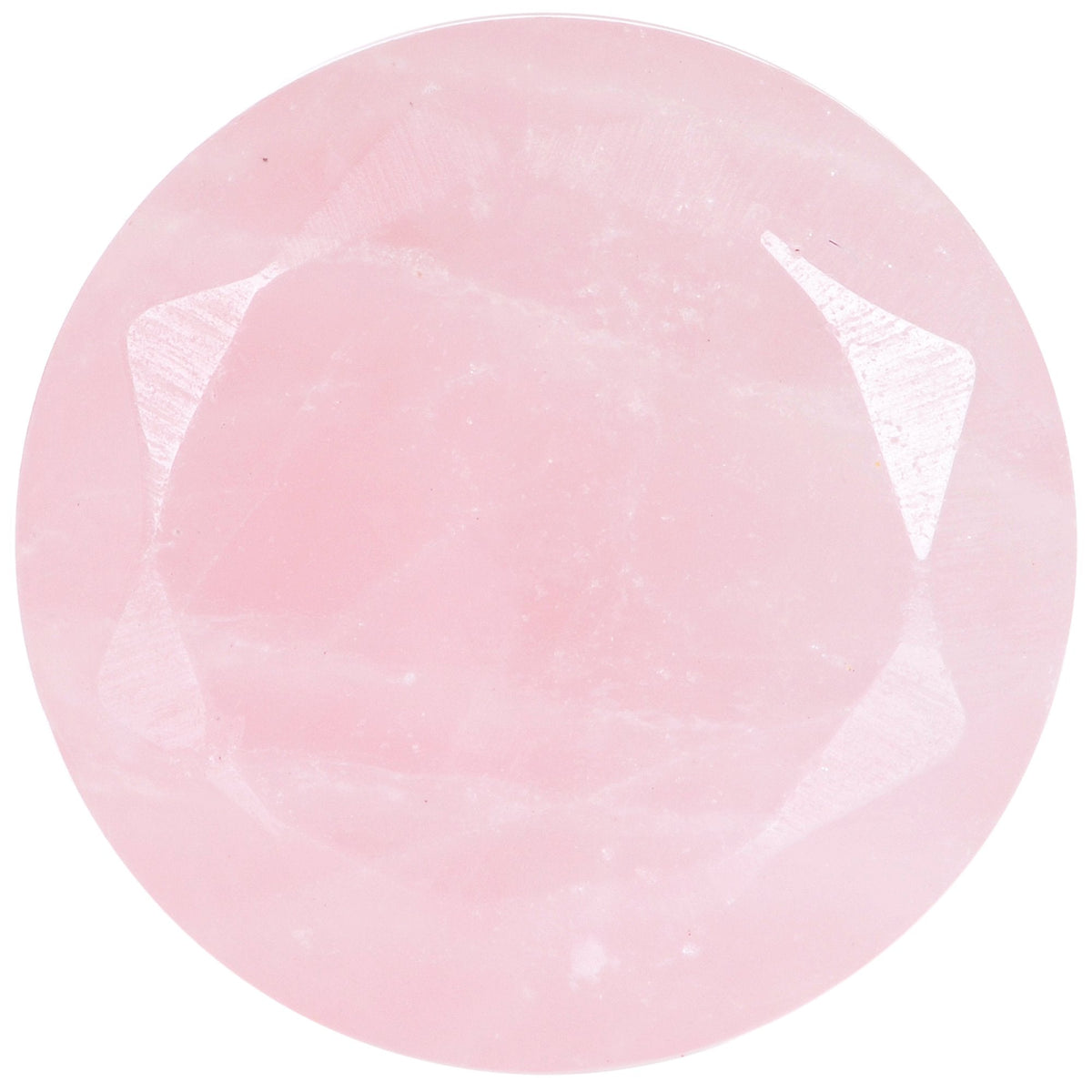 1/2 Rose Quartz Natural Stone Faceted Saddle Plug Set