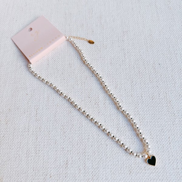 Silky Thread Heart Charm Necklace