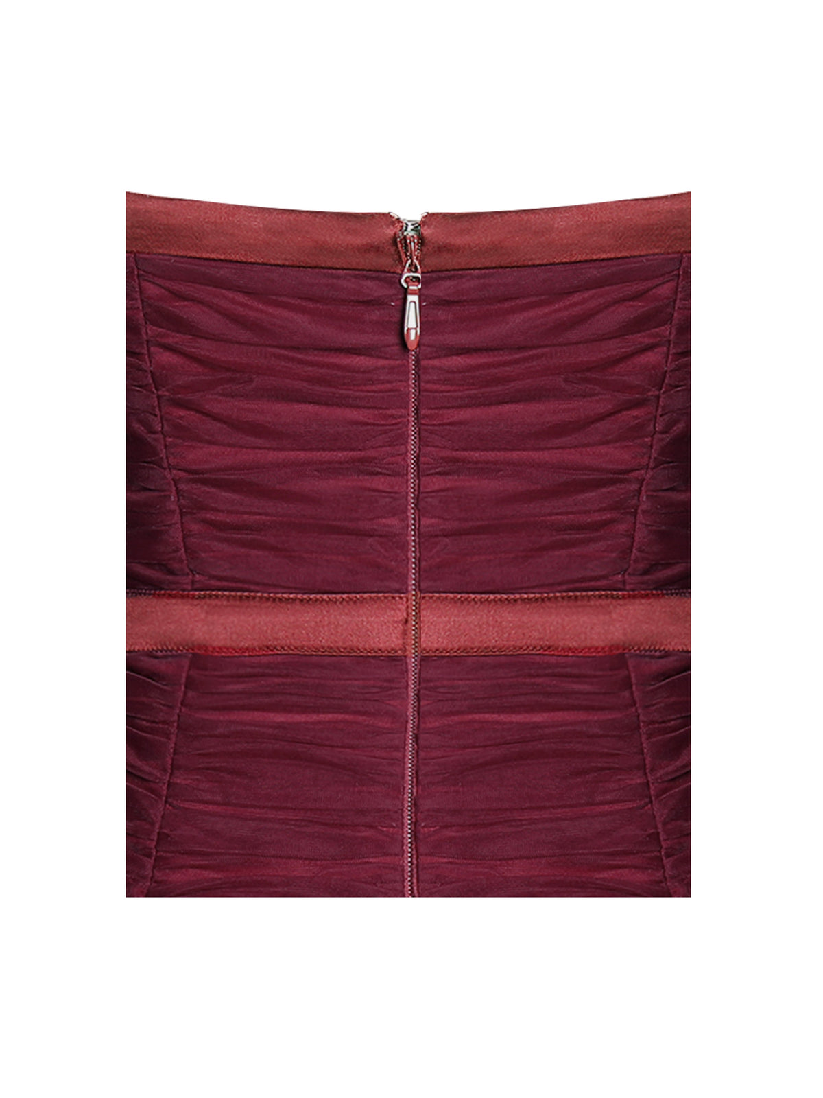 Mabel Burgundy Drop Waist Layered Mesh Midi Puffy Dress with Bow