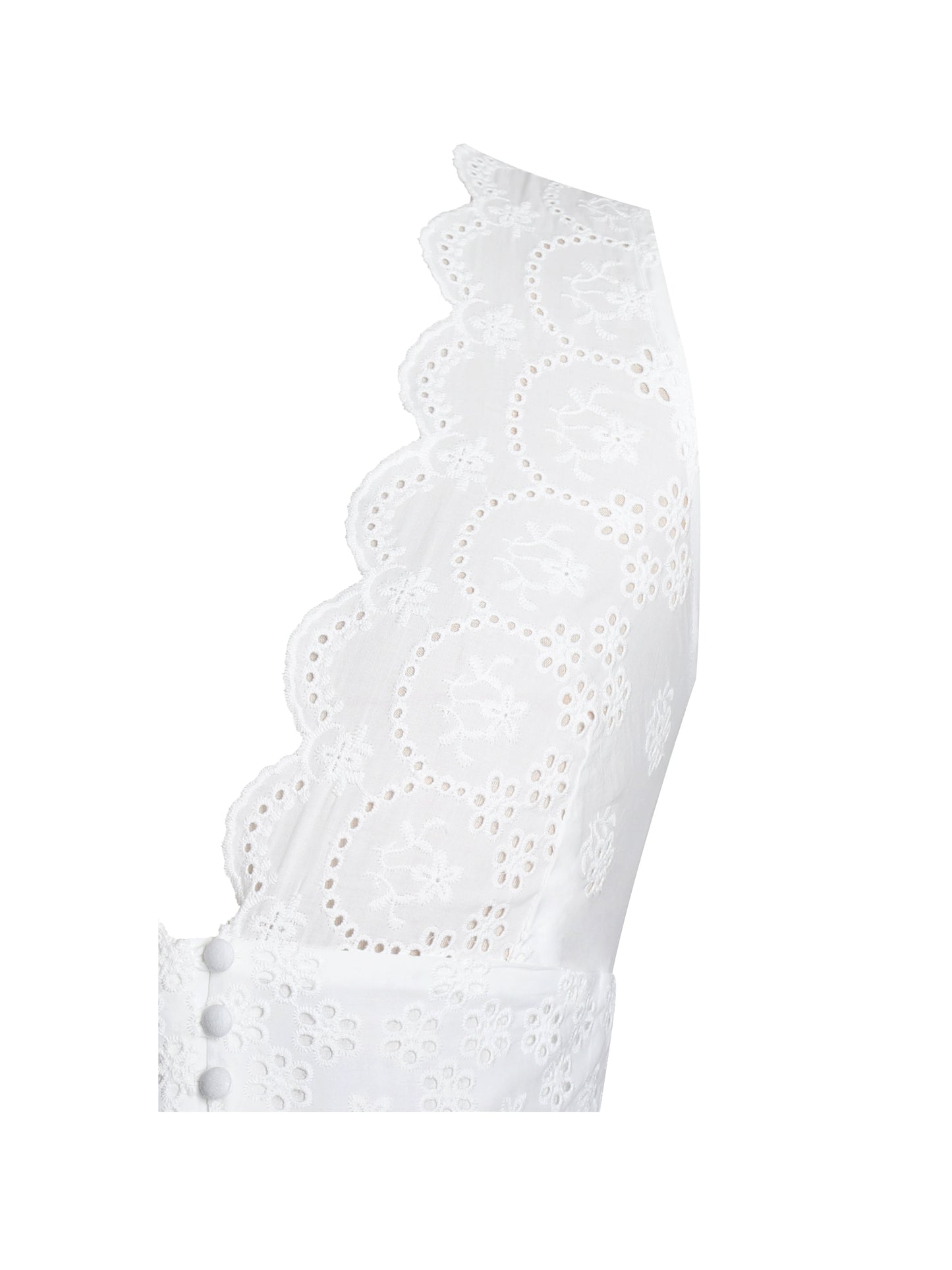 Raia White Eyelet Wave Trim Crop Vest Top