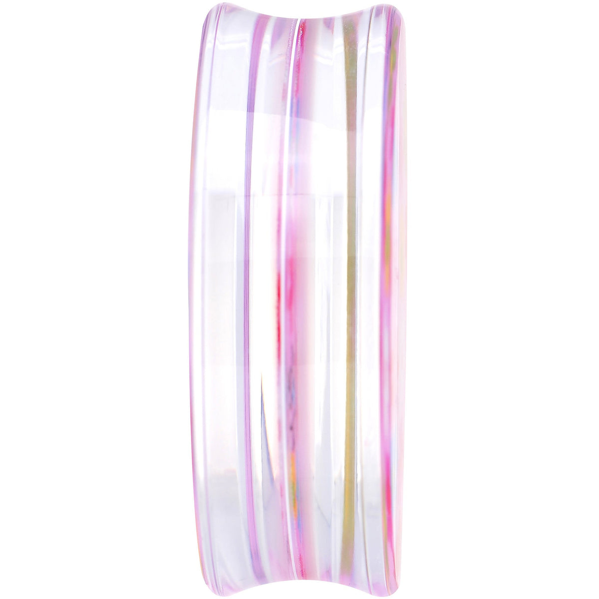 46mm Acrylic Pink Multicolored Flower Power Saddle Plug