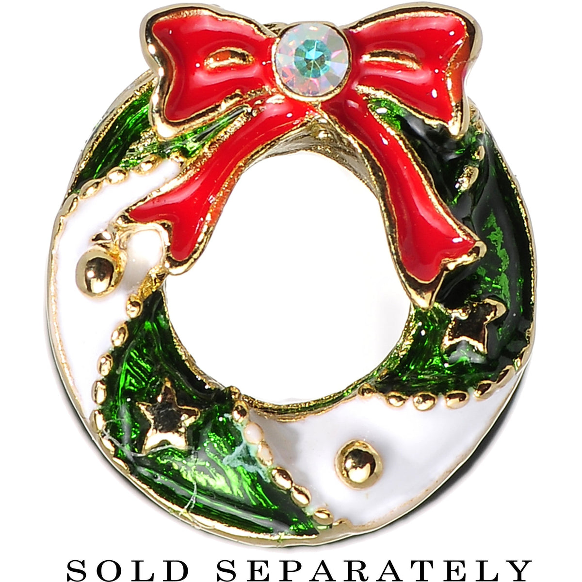 0G Festive Wreath Christmas Single Flare Plug