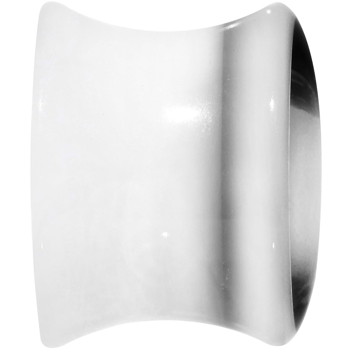 9/16 White Black Acrylic Adoring Heart Saddle Plug