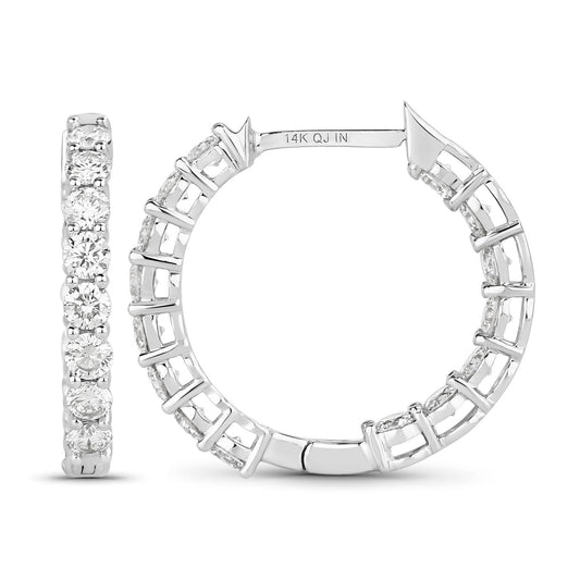 2.04 Carat Genuine Lab Grown Diamond 14K White Gold Earrings