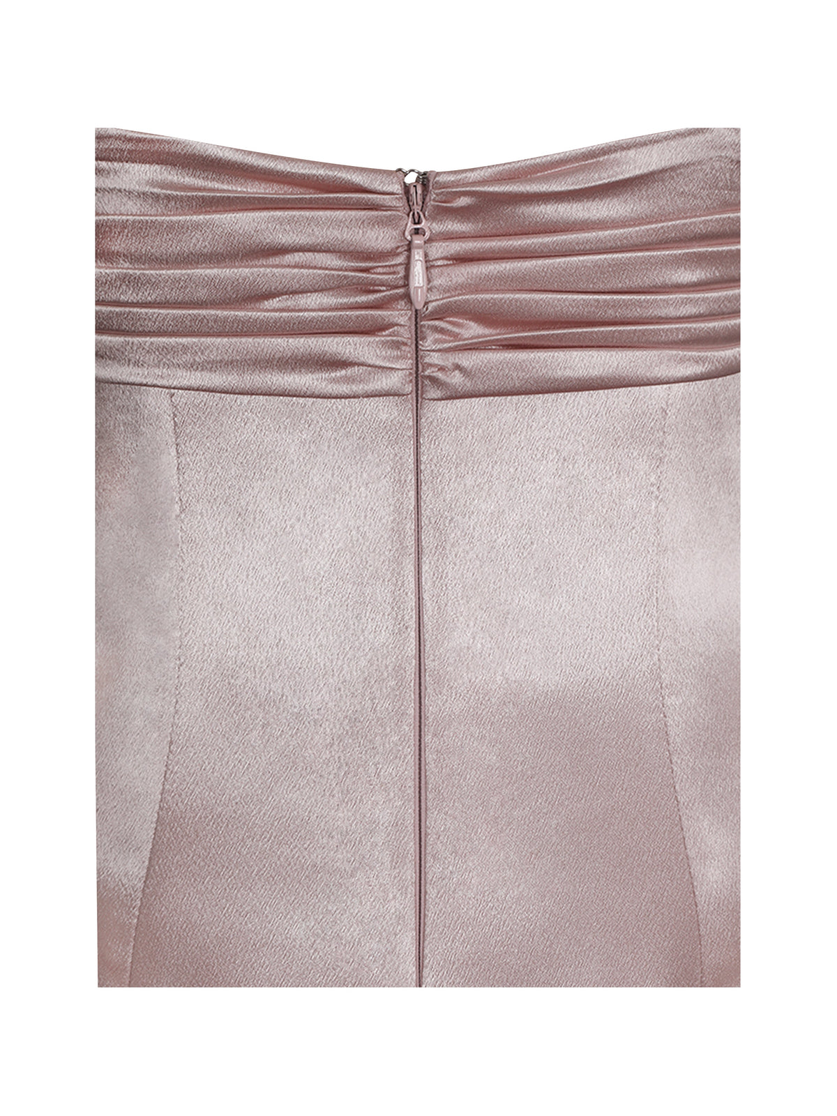 Tullia Dusty Rose Satin Ruched Midi Dress