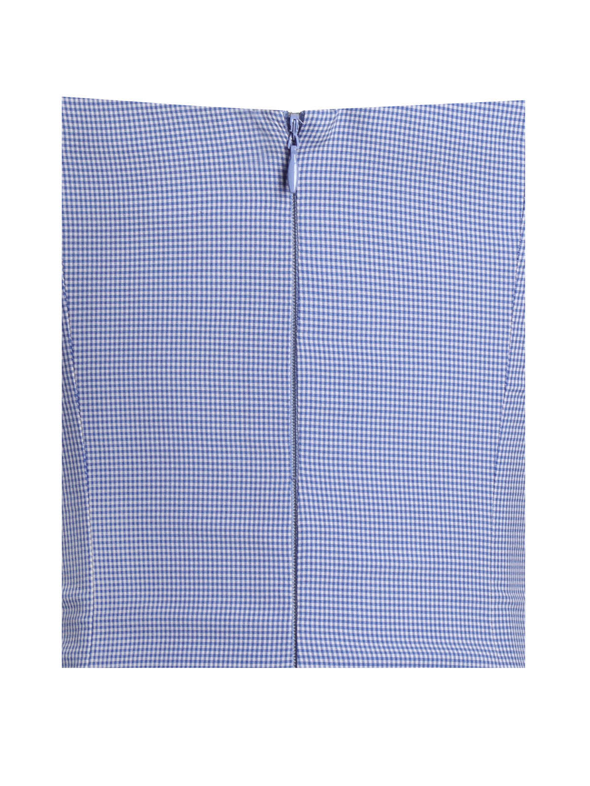 Sablee Checkered Puffy Off Shoulder Trim Bubble Hem Mini Dress