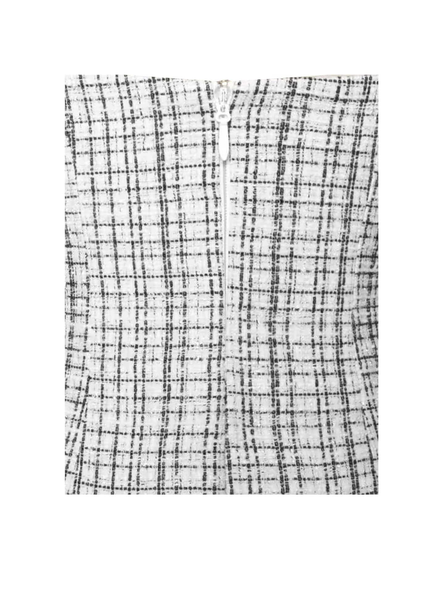 Melody Black and White Plaid Tweed Halter Drop Waist Mini Dress