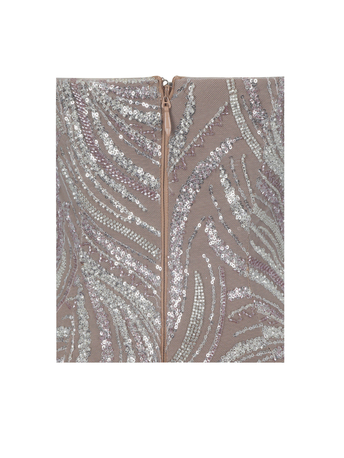 Nancie Apricot Beaded Halter Peplum Ruched Maxi Dress