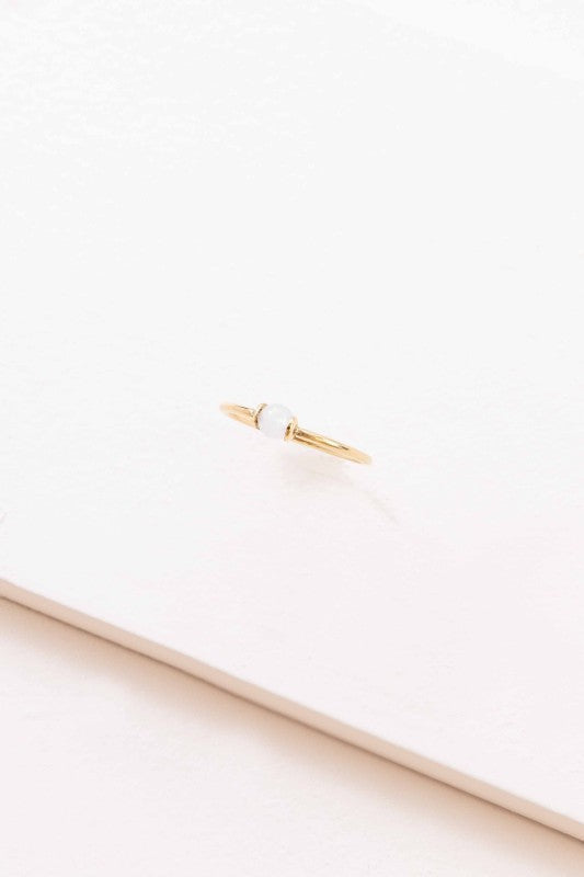 Simple Stone Ring | White