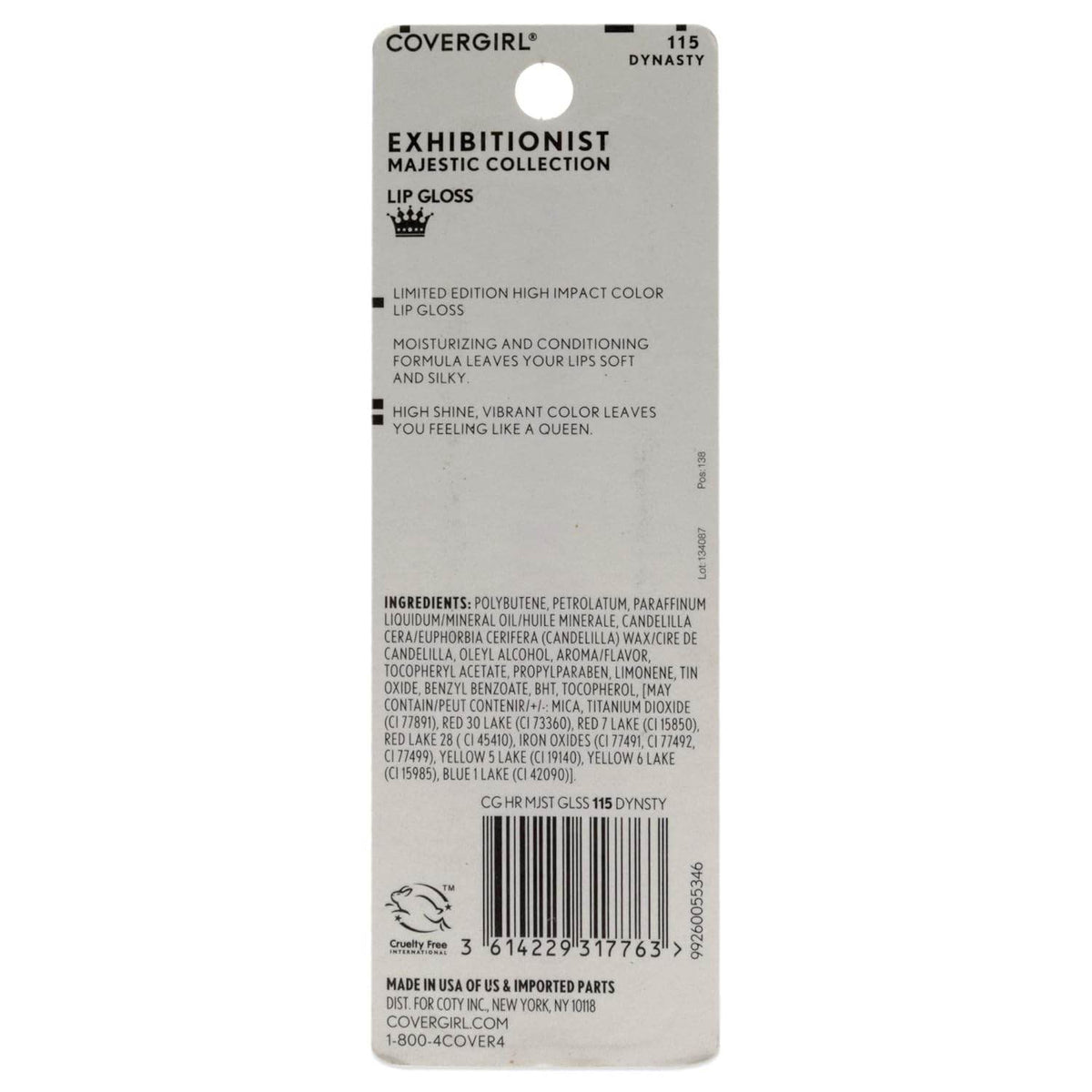CoverGirl Exhibitionist Majesty Lip Gloss - Dynasty Lip Gloss Women 0.12 oz