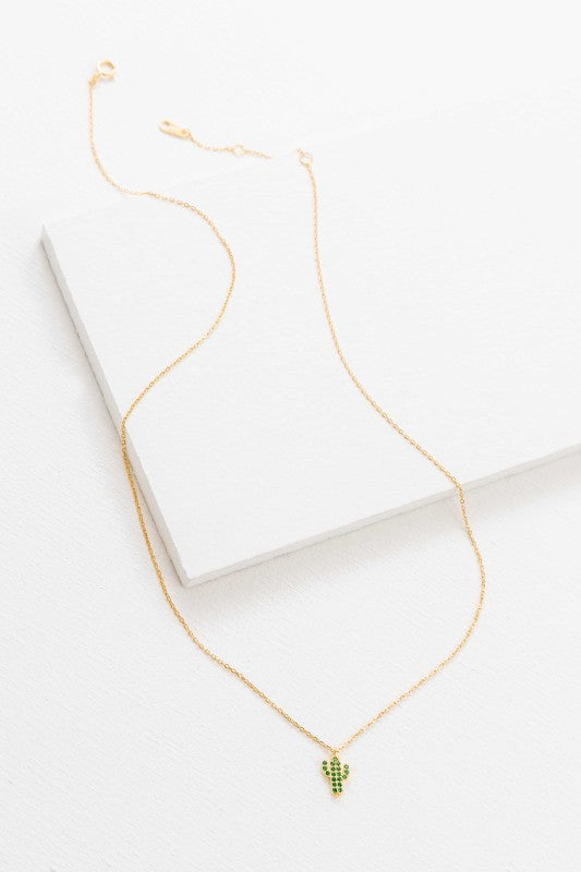 Mini Cactus Necklace (14K)