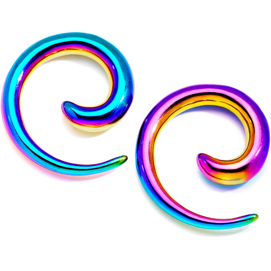 6G Rainbow Anodized Titanium Micro Spiral Taper Set