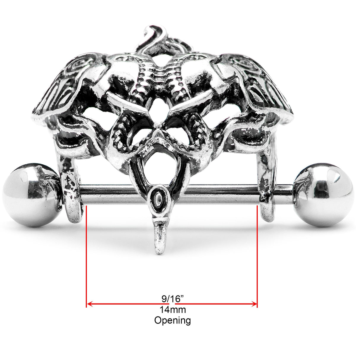14G 9/16 Dueling Elephants Nipple Shield Set