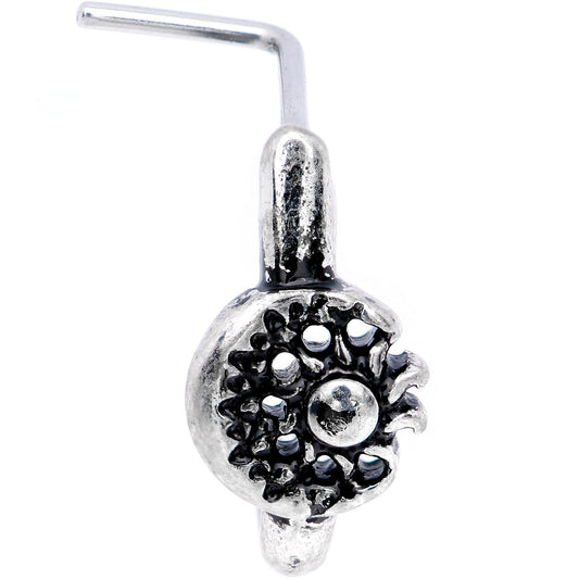 20G Celestial Sun and Moon Faux Hoop L Shaped Nose Ring