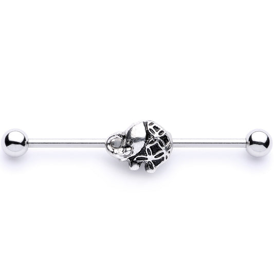 14G Whimsical Round Elephant Industrial Barbell 38mm