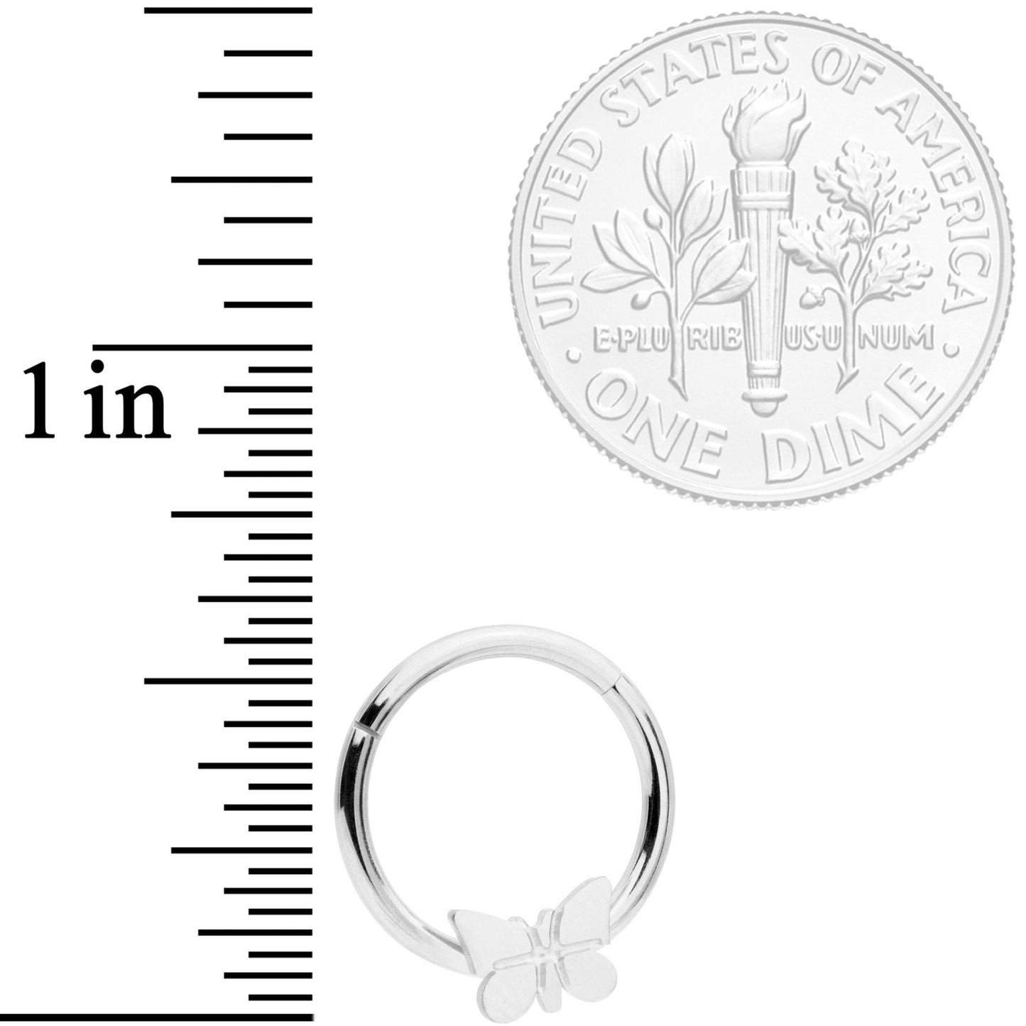 16G 3/8 Spring Butterfly Hinged Segment Ring