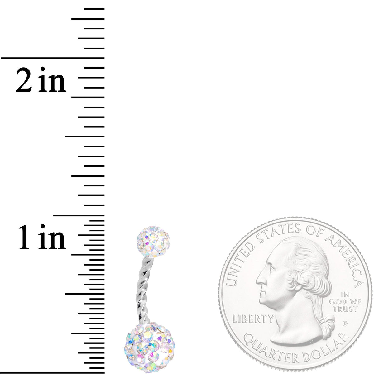 Pink Aurora Gem Twisted Disco Ball Belly Ring Set of 3