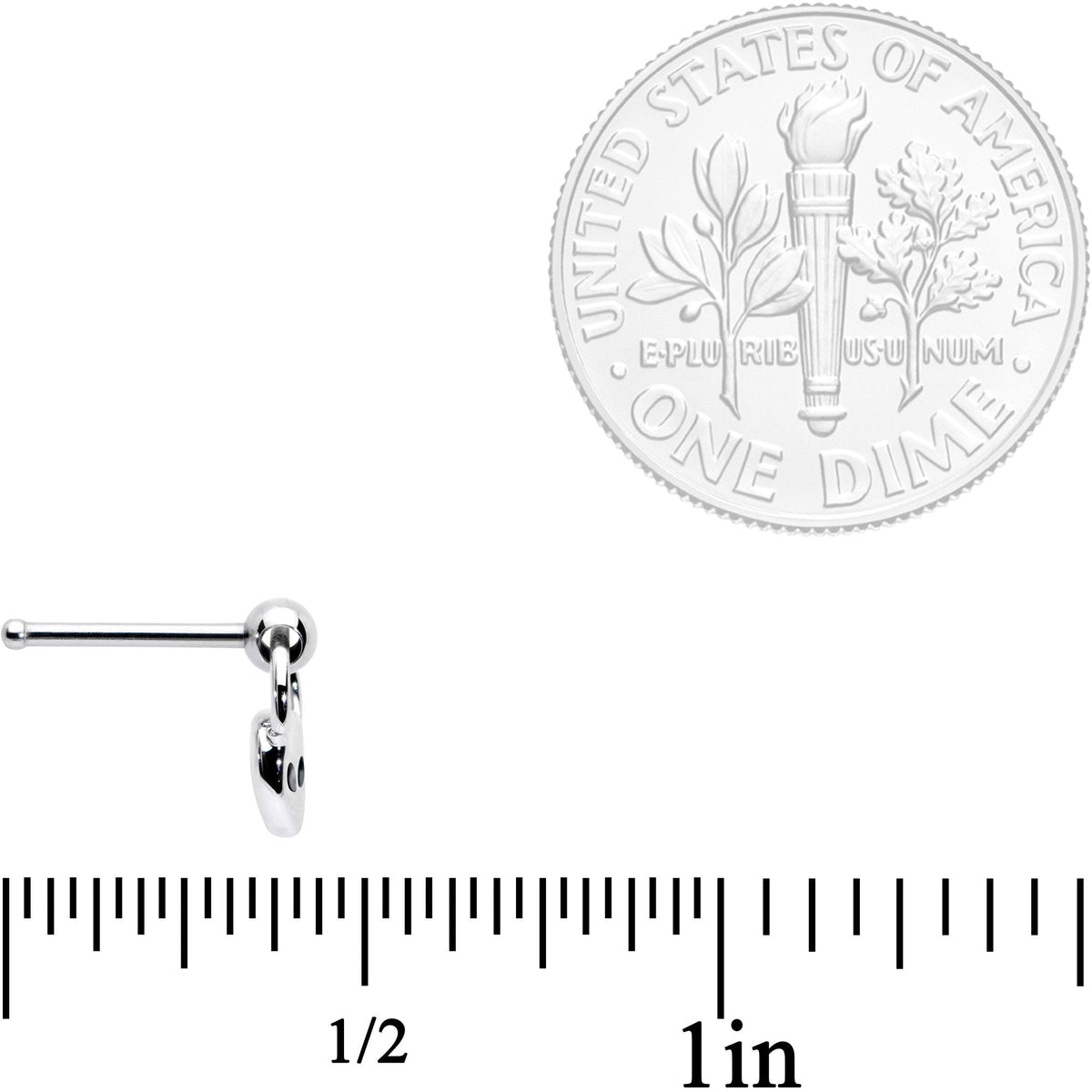 20G 1/4 Open Eyed Alien Dangle Nose Bone
