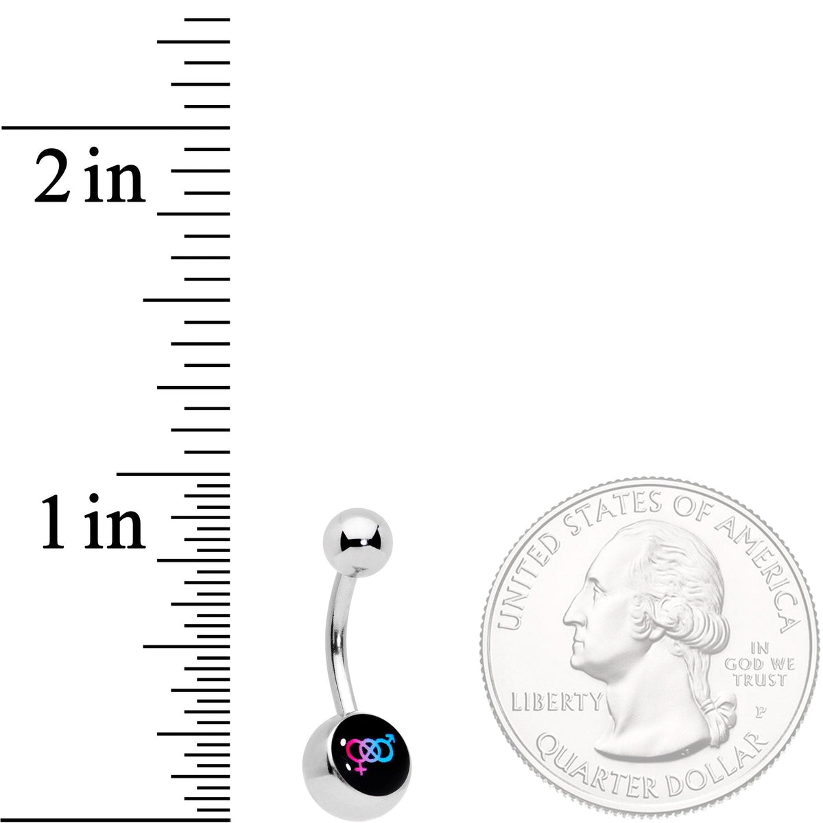 Bisexual Pride Flag Belly Ring