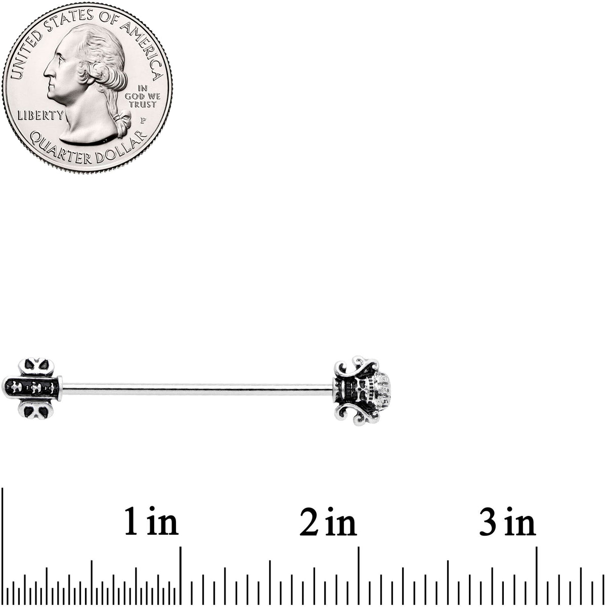 14G Renaissance Flair Industrial Barbell 38mm