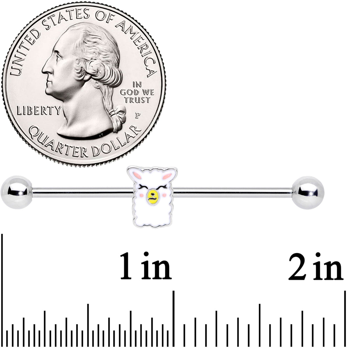 14G Sweet Llama Industrial Barbell 38mm