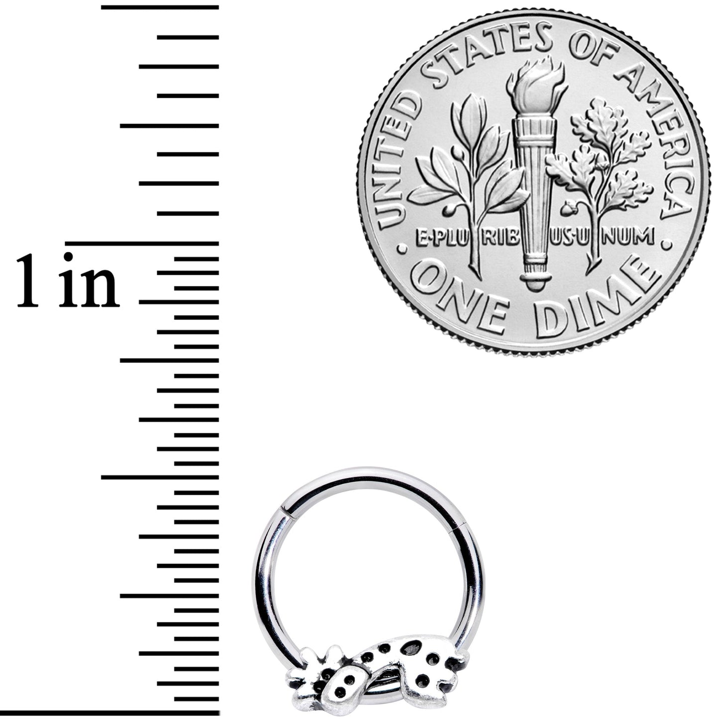 16G 3/8 Happy Giraffe Hinged Segment Ring