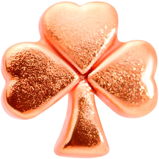 20G 5/16 Rose Gold Tone St Patricks Shamrock L Shaped Nose Ring