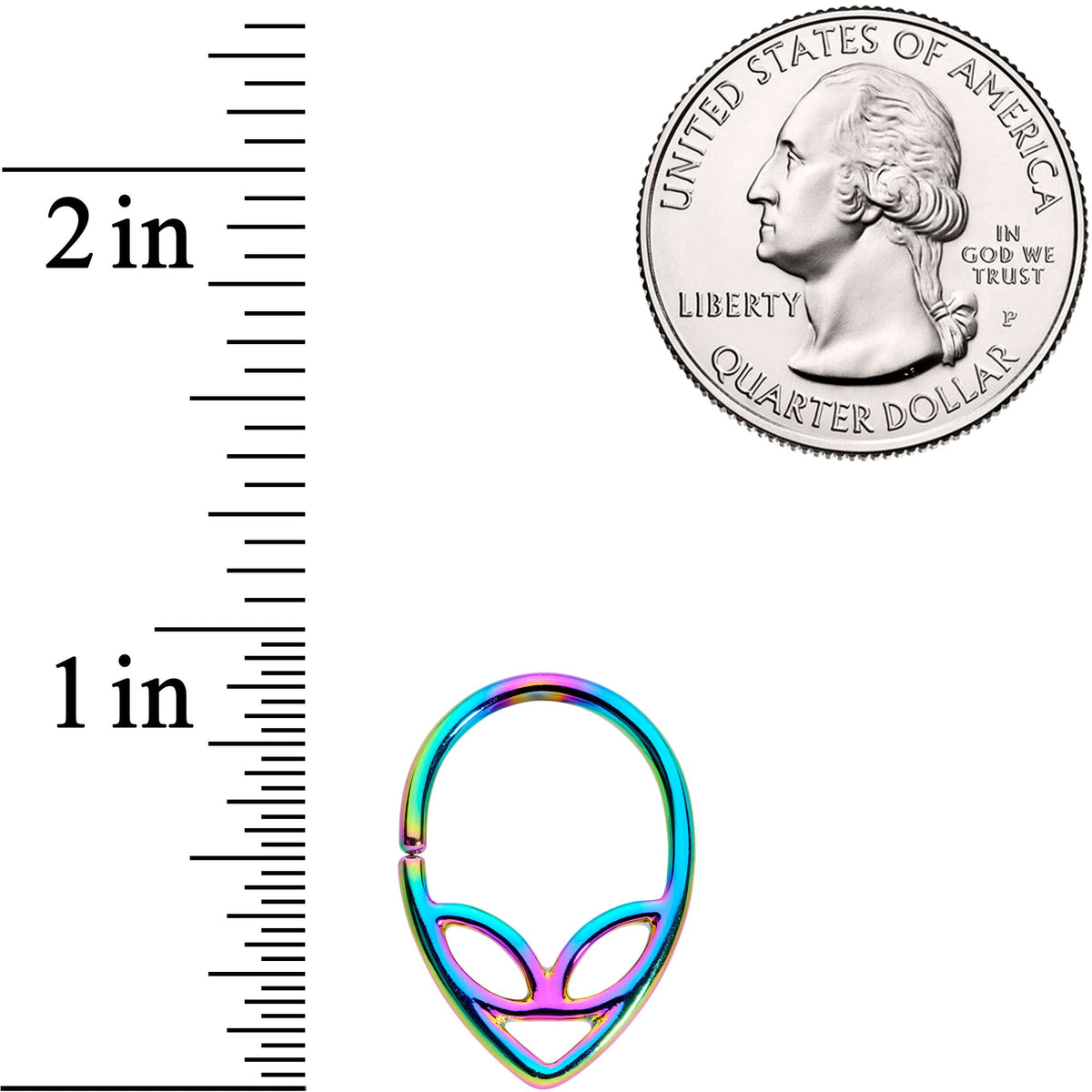 14G 1/2 Rainbow UFO Alien Nipple Ring Set