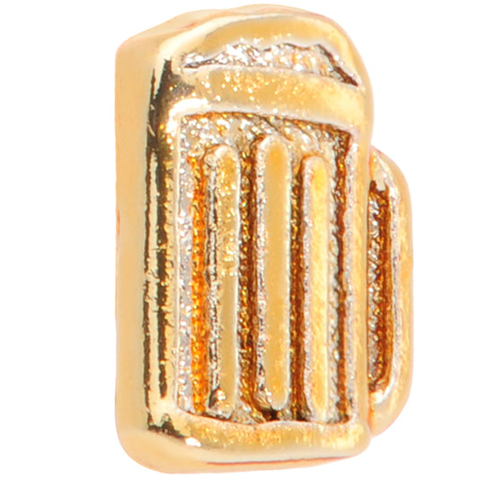 22G 5/16 Gold Tone Happy Hour Beer Mug L Shaped Nose Ring