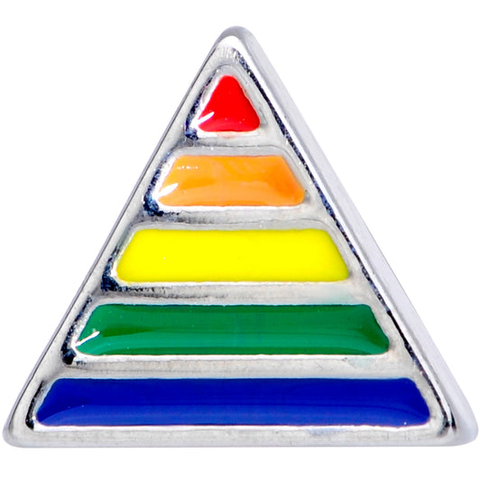 16G 5/16 Rainbow Pride Triangle Labret Monroe Tragus
