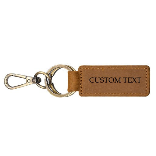 Custom Keychain, Personalized keychains, Real Leather Key Chain Holder Engrave Name Text, Customized Gifts for Men Women