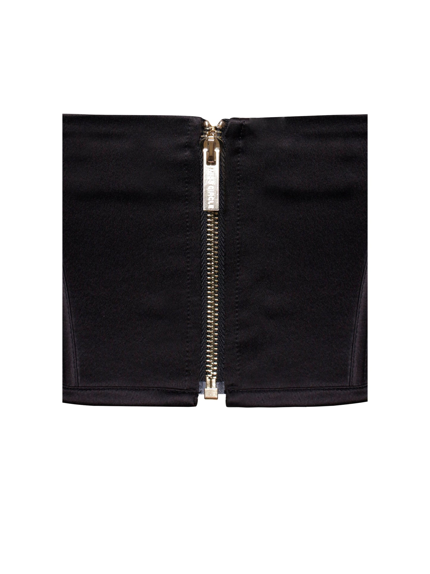 Pixie Black Mesh Sleeve Halter Corset Satin Top