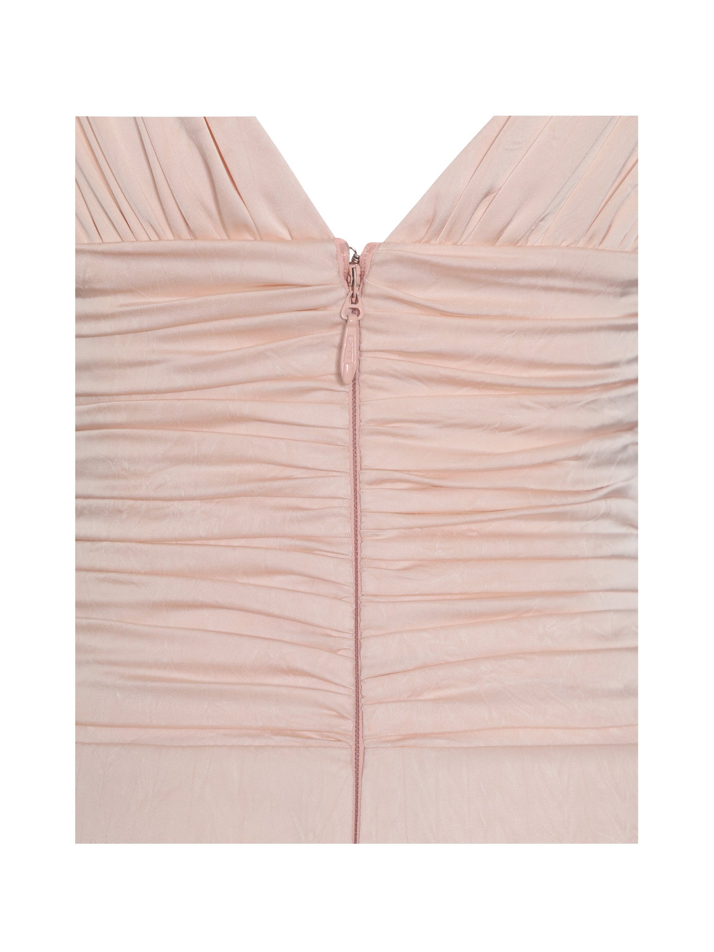 Talyssa Baby Pink Ruched Waist Double High Slit Maxi Gown (Archive Sale)