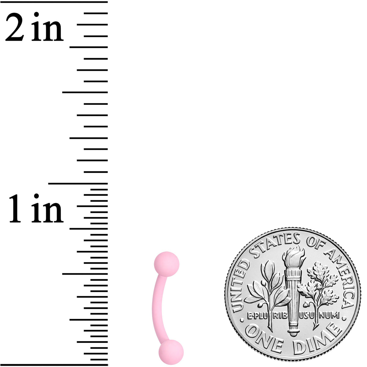 16G 5/16 Pink Acrylic Matte Curved Eyebrow Ring