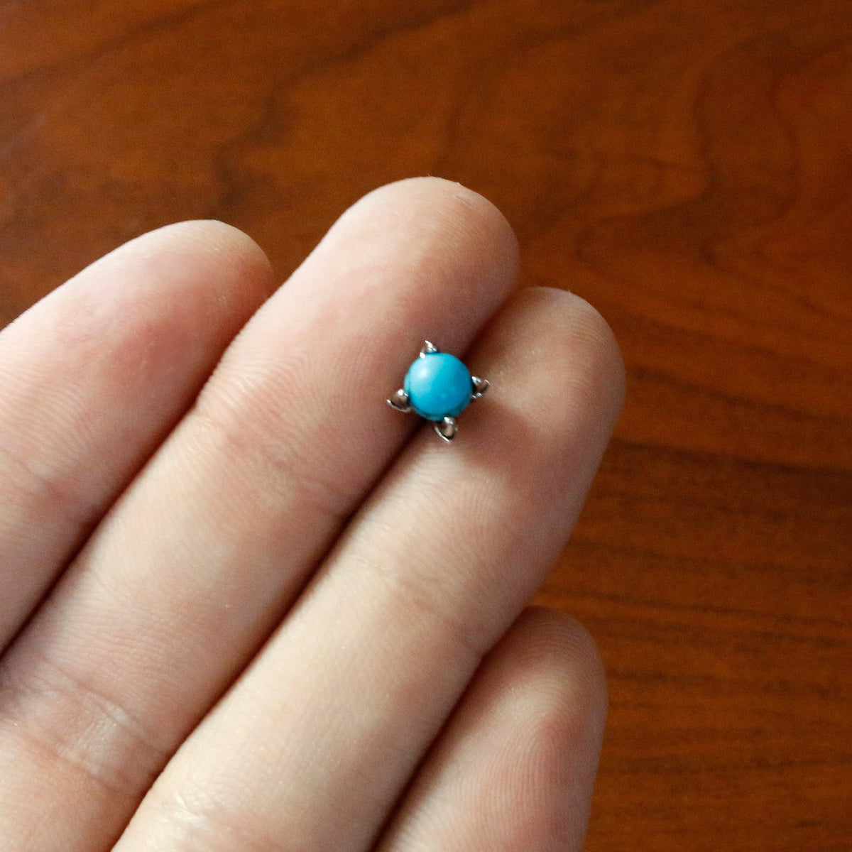 16G 1/4 Blue Turquoise Claw Hand Cartilage Tragus Earring